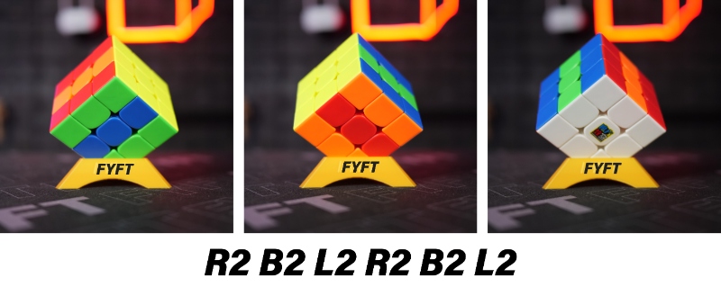 Rubikova kostka triky - pruhy na 4 stranách (rubiks cube pattern lines on 4 sides)